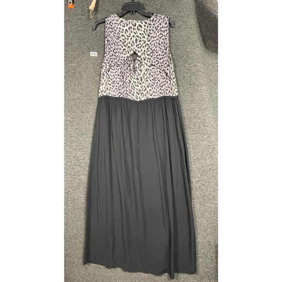 Lane Bryant Dress Womens 14/16 Animal Print Sleeveless Midi Maxi Summer Rayon - Picture 2 of 6